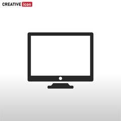 Monitor icon vector . Tv sign