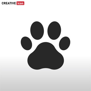Paw icon vector . Animal Paw sign