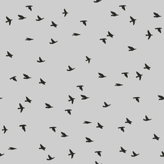 Seamless pattern with flying birds
