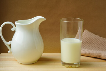 Milkman and a glass of milk - breakfast dishes