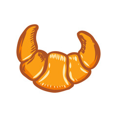 Illustration of french croissant. Design element for poster, card, banner, menu. Vector illustration