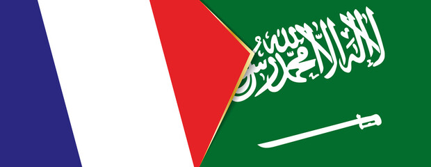 France and Saudi Arabia flags, two vector flags.