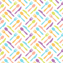 Seamless pattern with kitchen items