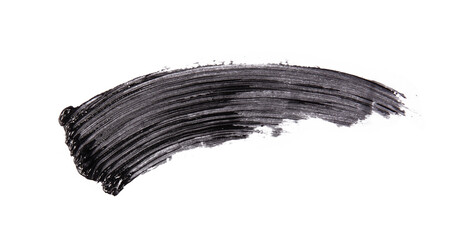 Black mascara brush strokes isolated on white