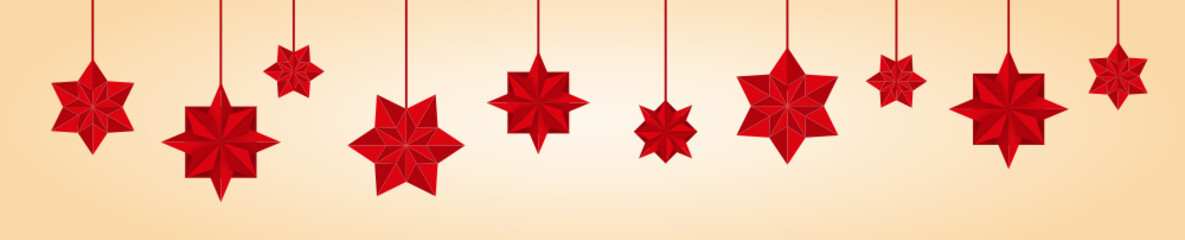 Fototapeta na wymiar Origmi Sterne zu Weihnachten