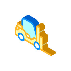 forklift car isometric icon vector isolated illustration