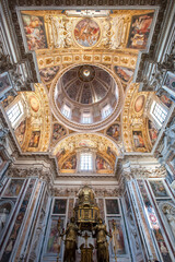 Ornate ceiling of the Pauline Chapel (Capella Paulina) at the Papal basilica of Santa Maria Maggiore, Rome, Italy