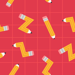 School pencils seamless pattern.Vector pencil pattern illustration from back to school collection.