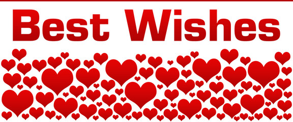 Best Wishes Romantic Red Hearts Background Text 