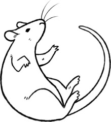 Simple illustration of lineart mouse