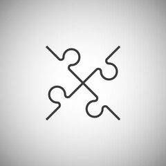 Abstract flat design concept with puzzle illustration on background. collection