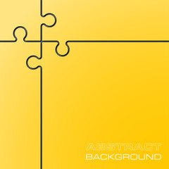 Abstract flat design concept with puzzle illustration on yellow background. Vector collection