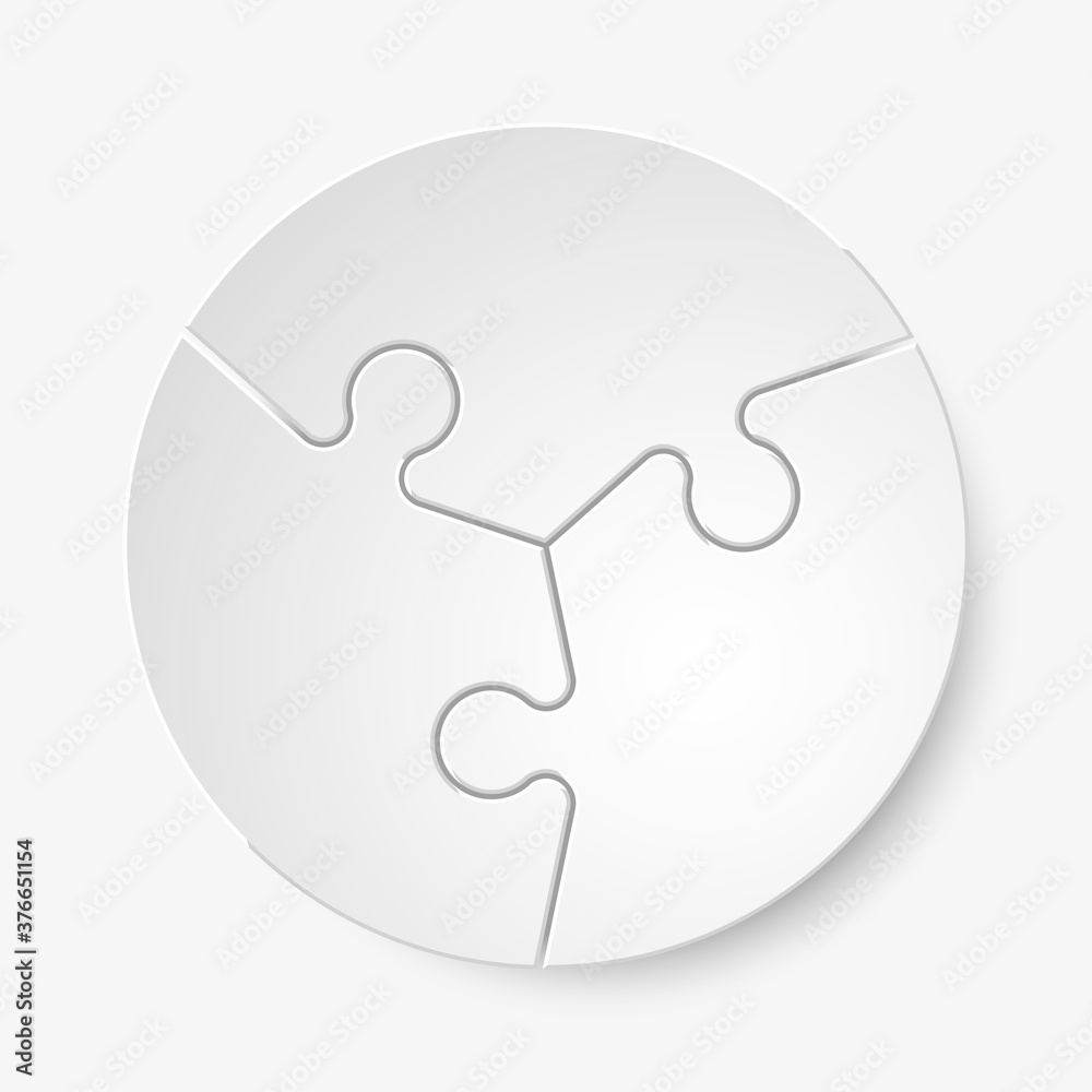 Leinwandbilder Three sided 3d puzzle presentation infographic template with explanatory text field for business statistics