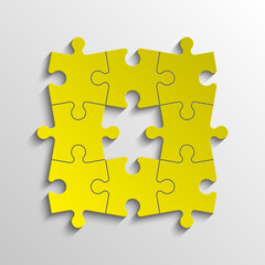 Obraz premium Puzzle eight piece business presentation. Square infograph. 8 Step process diagram. Section compare banner.