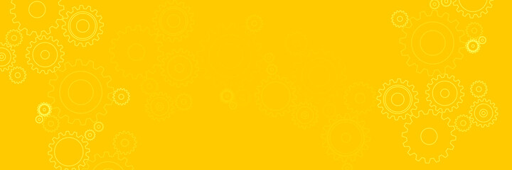 Large cog wheels on the headline background