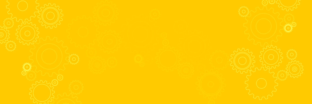 Large cog wheels on the headline background