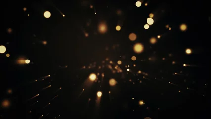 Rollo ohne bohren Für Sie Festliche abstrakte Weihnachtstextur, goldene Bokeh-Partikel und Highlights auf dunklem Hintergrund