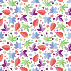 pattern design with colorful leaf ornament, copy space