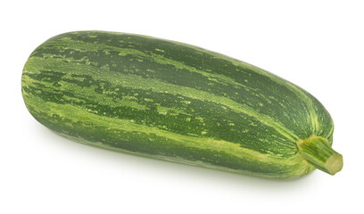 Fresh whole green vegetable marrow zucchini isolated on a white background.