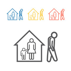 Divorce line icon. Vector signs for web graphics