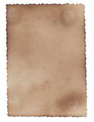 Fototapeta premium Old vintage texture retro paper with burned edges, stains and scratches background