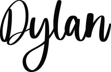 Dylan Typography/Calligraphy  Black Color Text On White Background