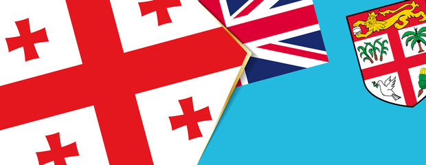 Georgia and Fiji flags, two vector flags.