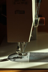 sewing machine parts close up