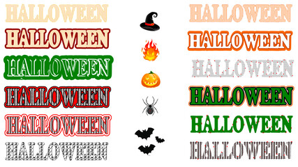 Ilustración textos formas Halloween