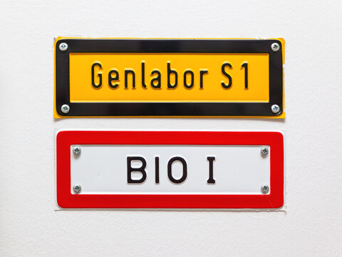 Gene laboratory sign german