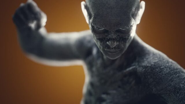 Horrible scary zombie man