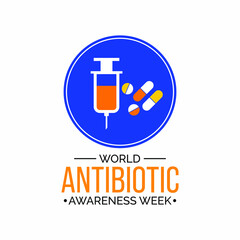 Vector illustration on the theme of World Antibiotic awareness week observed each year during November across the globe