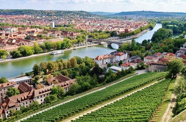 Würzburg, Festung Marienberg, Blick ins Maintal