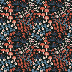 Seamless forest pattern - 376660951