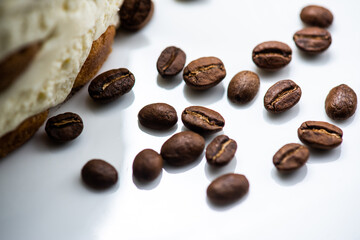Delicious tiramisu cake with coffee