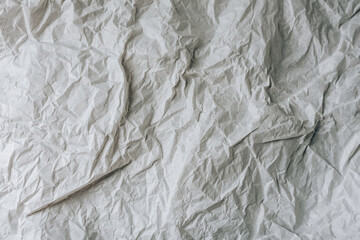 background texture of white crumpled paper, crumpled tracing paper