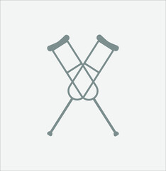 orthopedic crutches simple icon. illustration for web and mobile design.