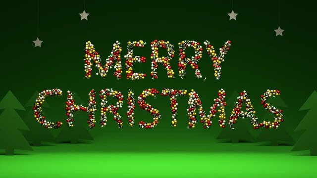 Merry Christmas text 3D animation