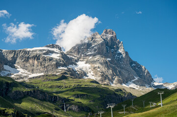 Spectacular view of Matterhorn from Italian side.