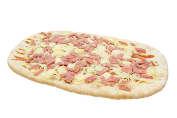 pizza ovale individuelle isolé sur un fond blanc