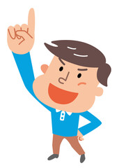 人差し指立て　男性