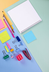 schooling concept represented by different stationary items