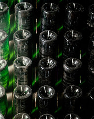 Row bottle of chanpagne