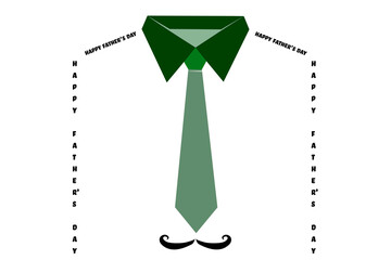 Green tie centered with the text 