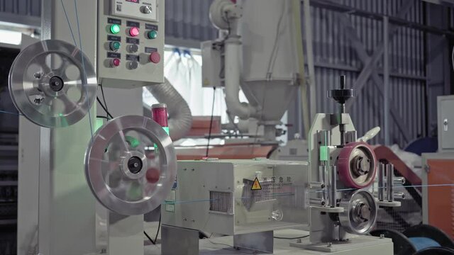 Copper cable, a coil of copper cable. Copper cable manufacturing
