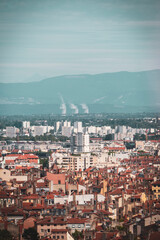 The city of Lyon on Portrait view. 