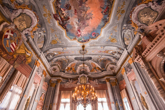 Interiors Of The Ca' Rezzonico Palace, Venice, Italy