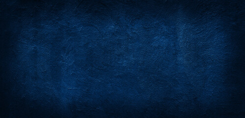 Empty space of Blue plaster concrete wall grunge texture background.