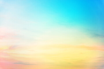 Abstract blurry image of Clouds and sky in pastel color background.
