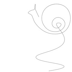 Snail animal line drawing vector illustration